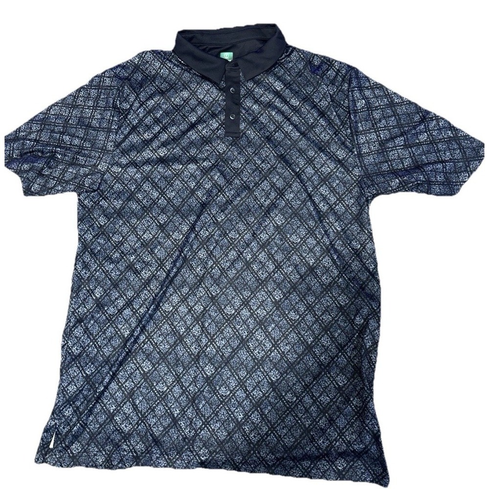 Pro Tour CoolPlay Golf Shirt Mens Polo Size 2XL Navy Blue Breathable Patterned